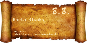 Barta Bianka névjegykártya